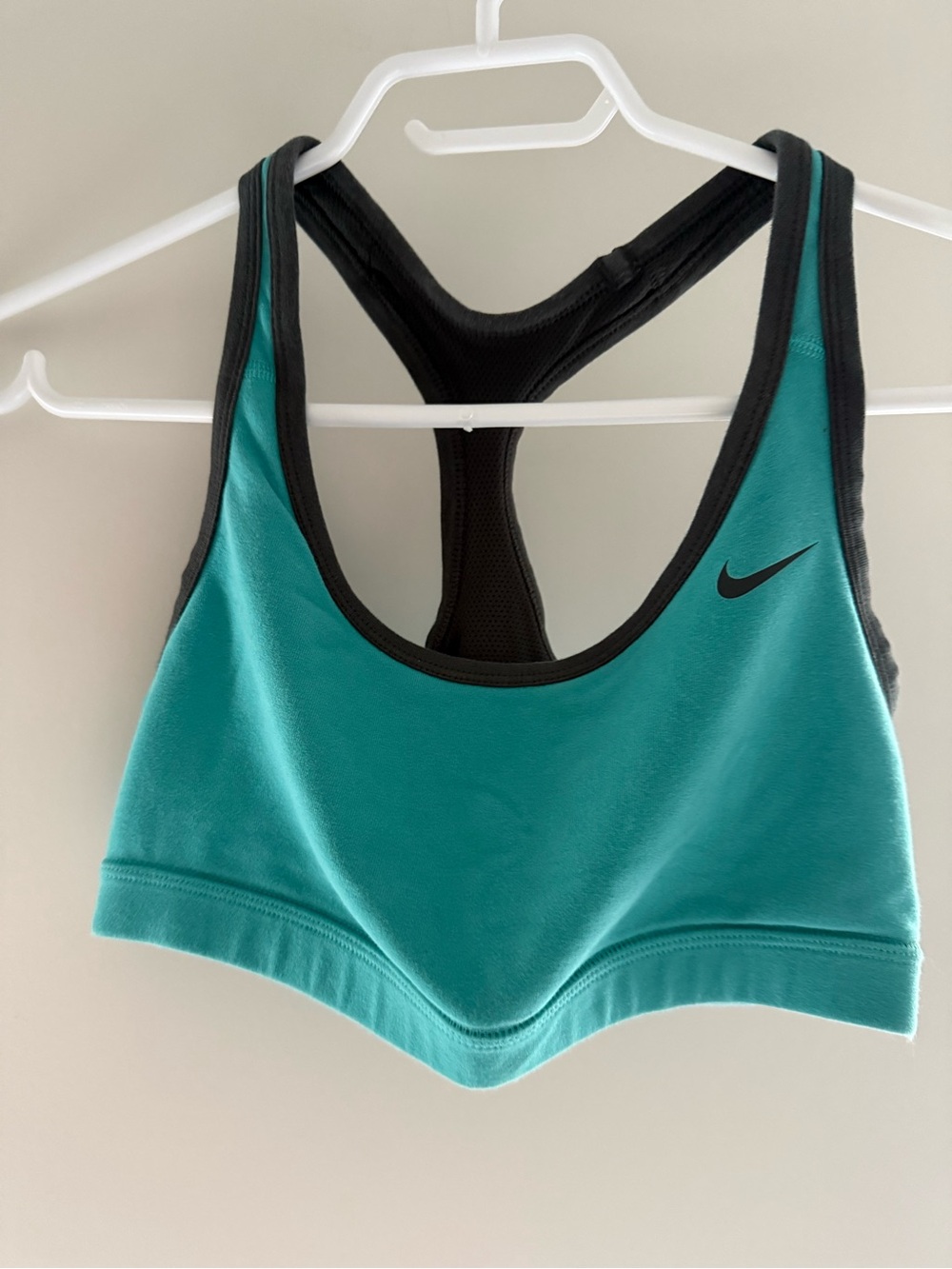Nike Women's Teal and Black Racerback Sports Bra